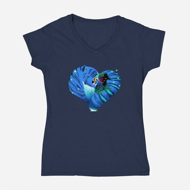 Derpy Heart-Womens-V-Neck-Tee-dandingeroz