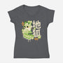 Earth Kitsune-Womens-V-Neck-Tee-NemiMakeit