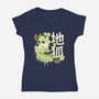 Earth Kitsune-Womens-V-Neck-Tee-NemiMakeit