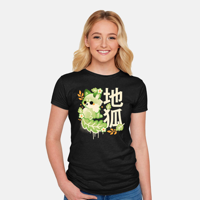 Earth Kitsune-Womens-Fitted-Tee-NemiMakeit