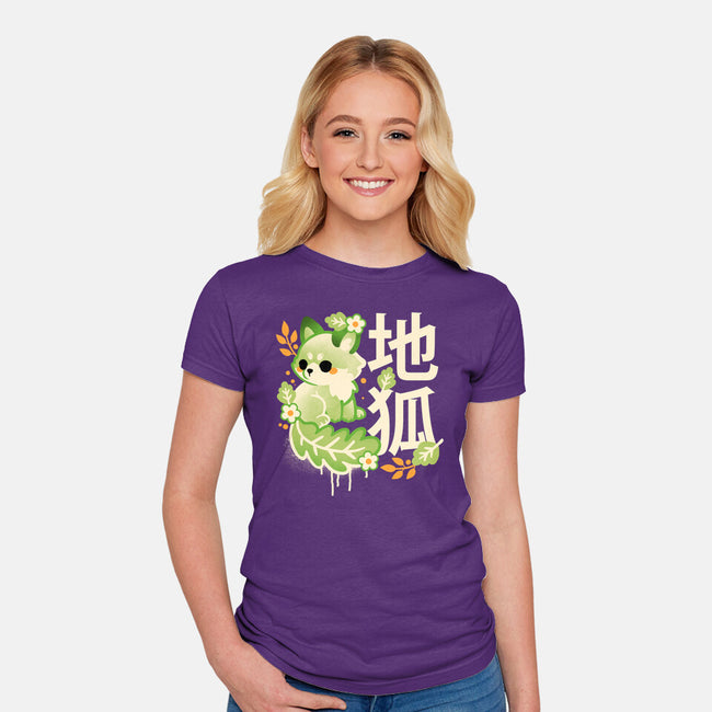 Earth Kitsune-Womens-Fitted-Tee-NemiMakeit