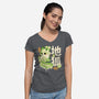 Earth Kitsune-Womens-V-Neck-Tee-NemiMakeit