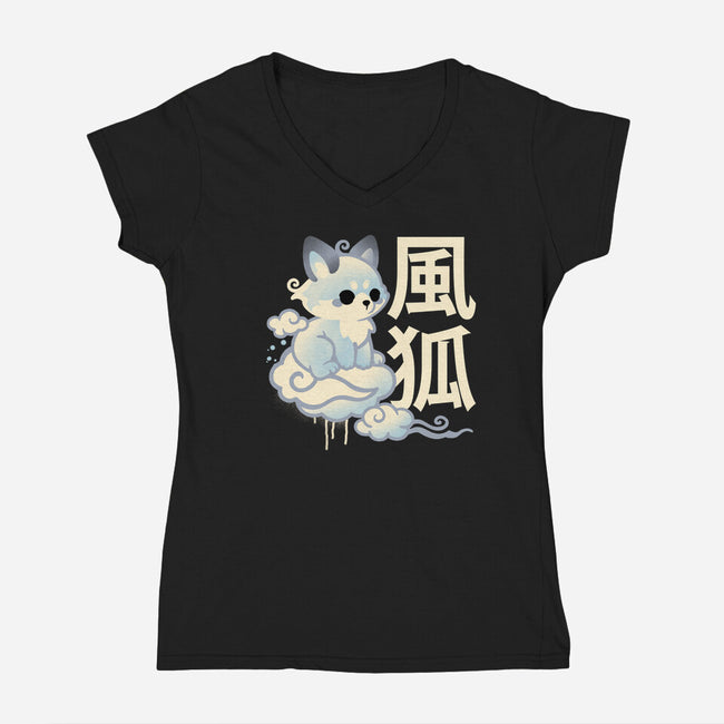 Air Kitsune-Womens-V-Neck-Tee-NemiMakeit