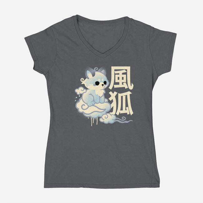 Air Kitsune-Womens-V-Neck-Tee-NemiMakeit