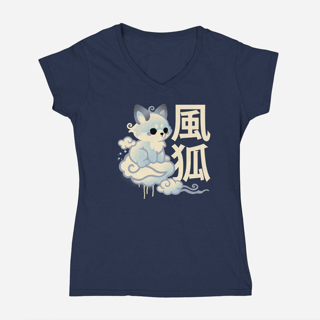 Air Kitsune-Womens-V-Neck-Tee-NemiMakeit