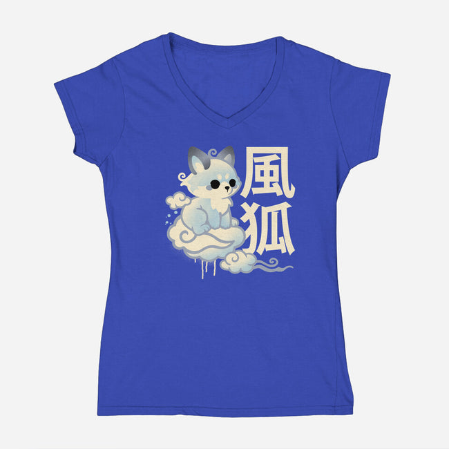Air Kitsune-Womens-V-Neck-Tee-NemiMakeit