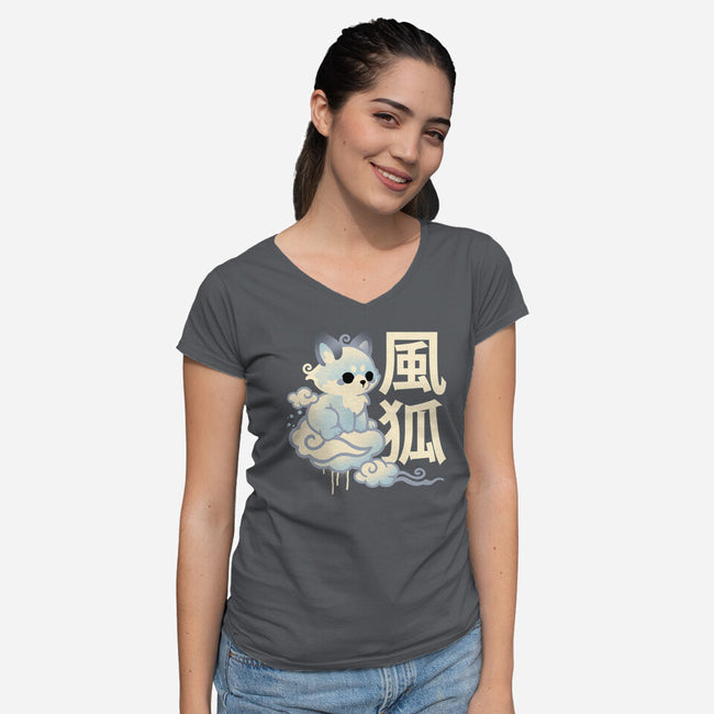 Air Kitsune-Womens-V-Neck-Tee-NemiMakeit