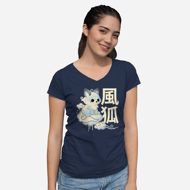 Air Kitsune-Womens-V-Neck-Tee-NemiMakeit