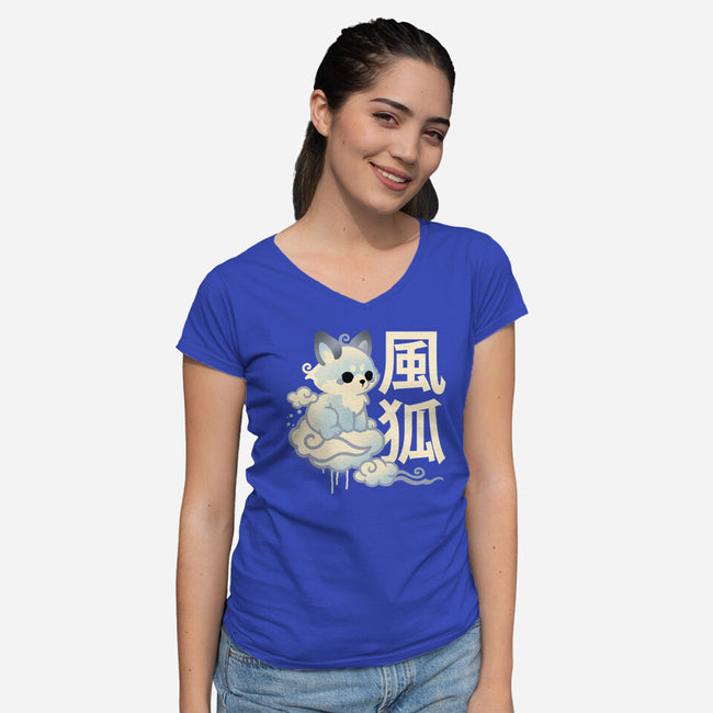 Air Kitsune-Womens-V-Neck-Tee-NemiMakeit