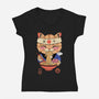 Slurp Meowster-Womens-V-Neck-Tee-vp021