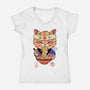 Slurp Meowster-Womens-V-Neck-Tee-vp021