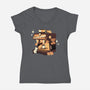 Coffee And Cats Espresso Lover-Womens-V-Neck-Tee-tobefonseca