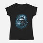 The Big Friend Nebula-Womens-V-Neck-Tee-kharmazero