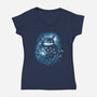 The Big Friend Nebula-Womens-V-Neck-Tee-kharmazero