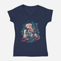 Samurai Of Time-Womens-V-Neck-Tee-Estudio Horta