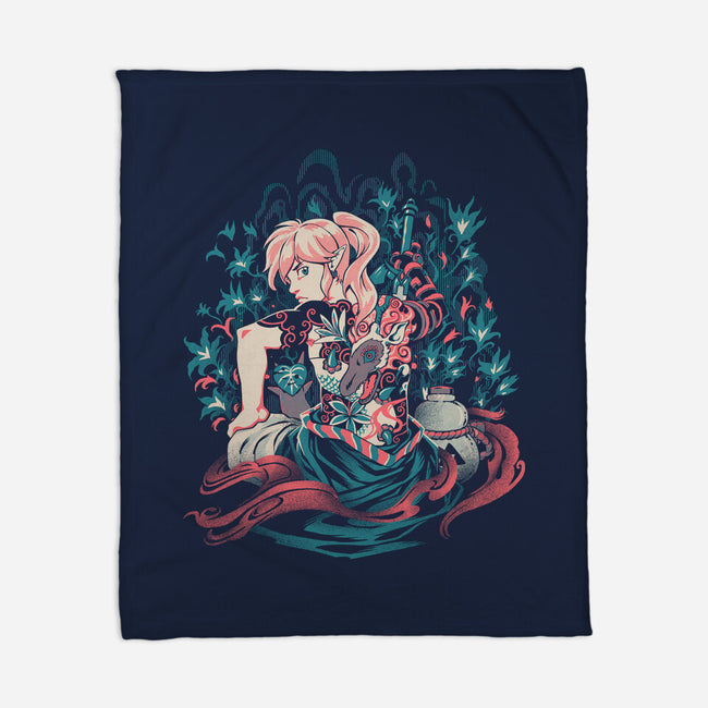 Samurai Of Time-None-Fleece-Blanket-Estudio Horta