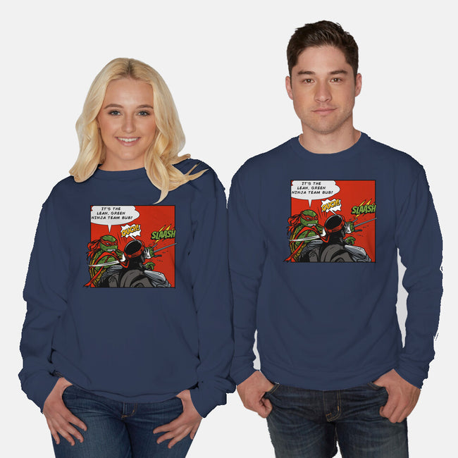 Green Ninja Team Slash-Unisex-Crew Neck-Sweatshirt-AndreusD