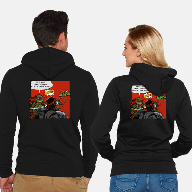 Green Ninja Team Slash-Unisex-Zip-Up-Sweatshirt-AndreusD