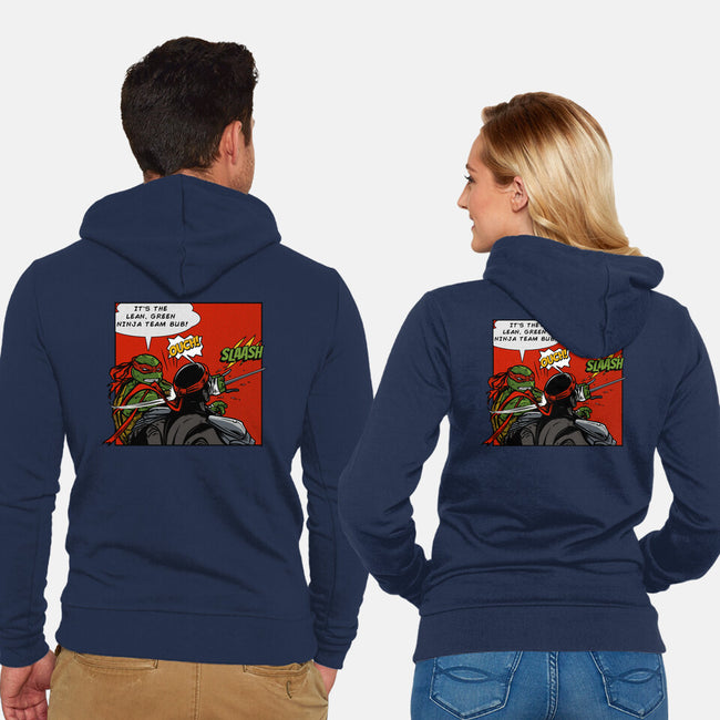 Green Ninja Team Slash-Unisex-Zip-Up-Sweatshirt-AndreusD