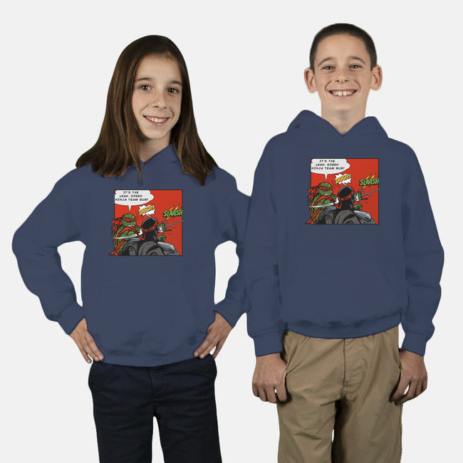 Green Ninja Team Slash-Youth-Pullover-Sweatshirt-AndreusD