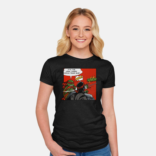 Green Ninja Team Slash-Womens-Fitted-Tee-AndreusD