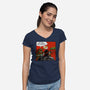 Green Ninja Team Slash-Womens-V-Neck-Tee-AndreusD