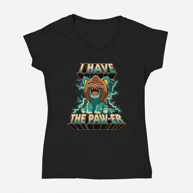 I Have The Pawer-Womens-V-Neck-Tee-retrodivision