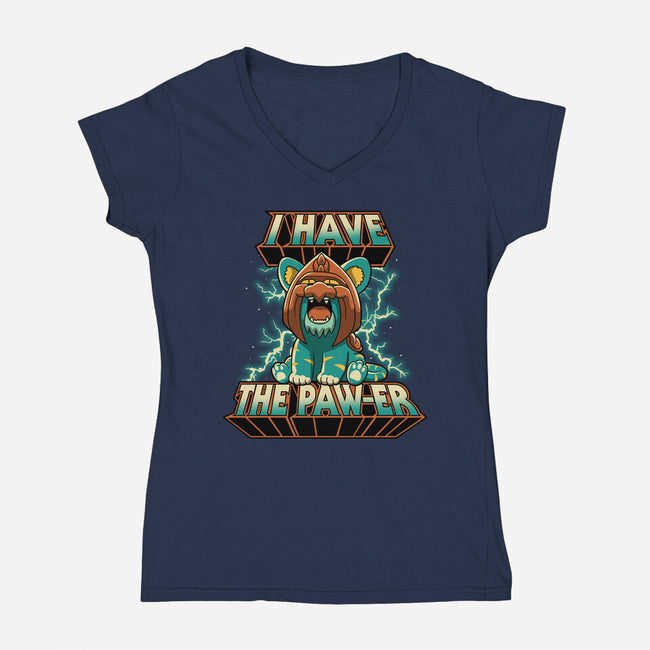 I Have The Pawer-Womens-V-Neck-Tee-retrodivision