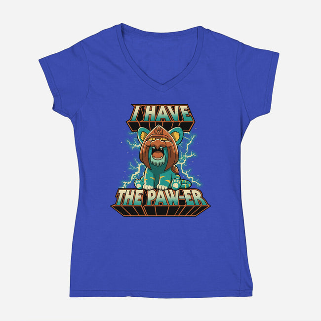 I Have The Pawer-Womens-V-Neck-Tee-retrodivision