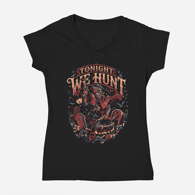 We Hunt-Womens-V-Neck-Tee-eduely