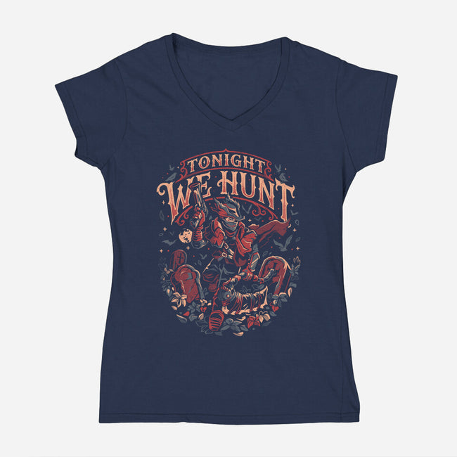 We Hunt-Womens-V-Neck-Tee-eduely