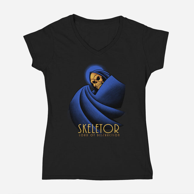Warlord Of Eternian Shadows-Womens-V-Neck-Tee-Astrobot Invention