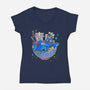 Blue Feast-Womens-V-Neck-Tee-Getsousa!