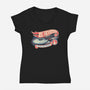 Cruise The Galaxy-Womens-V-Neck-Tee-glitchygorilla