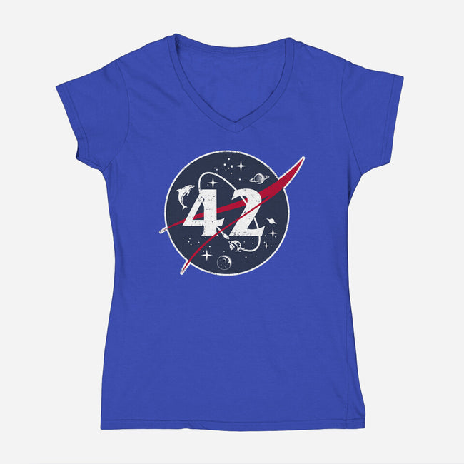 42 Life Universe Everything-Womens-V-Neck-Tee-SuperEdu