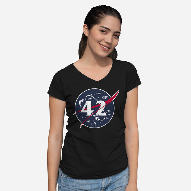 42 Life Universe Everything-Womens-V-Neck-Tee-SuperEdu