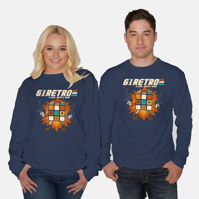 A Real Puzzle Hero-Unisex-Crew Neck-Sweatshirt-Melonseta