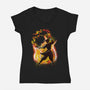 Dancing With Fire-Womens-V-Neck-Tee-kharmazero