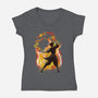 Dancing With Fire-Womens-V-Neck-Tee-kharmazero
