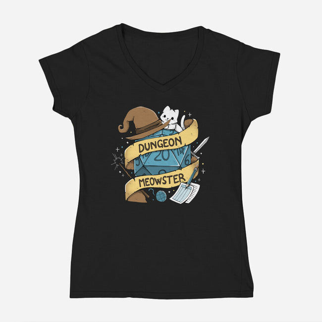 Cutest Dungeon Meowster-Womens-V-Neck-Tee-Vallina84