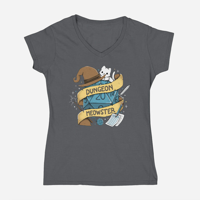 Cutest Dungeon Meowster-Womens-V-Neck-Tee-Vallina84