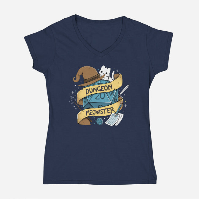 Cutest Dungeon Meowster-Womens-V-Neck-Tee-Vallina84