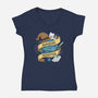 Cutest Dungeon Meowster-Womens-V-Neck-Tee-Vallina84