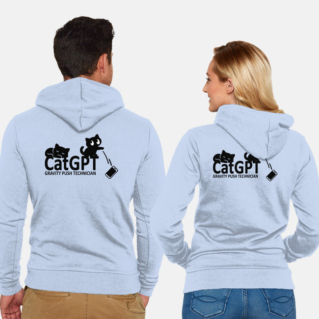 Gravity Push Technician-Unisex-Zip-Up-Sweatshirt-fanfabio
