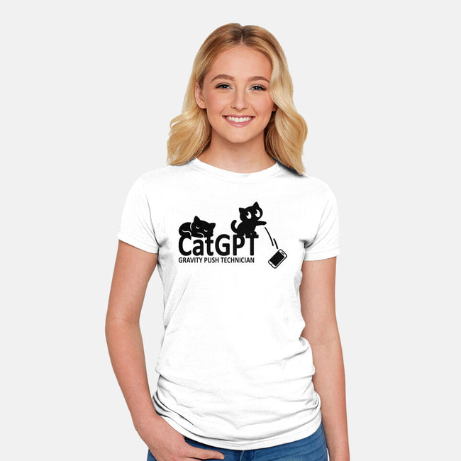 Gravity Push Technician-Womens-Fitted-Tee-fanfabio