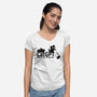 Gravity Push Technician-Womens-V-Neck-Tee-fanfabio