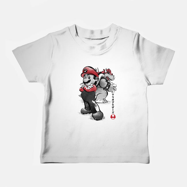 The Plumber Vs King Koopa-Baby-Basic-Tee-DrMonekers