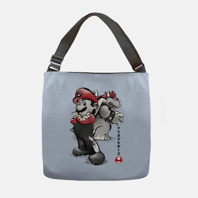 The Plumber Vs King Koopa-None-Adjustable Tote-Bag-DrMonekers