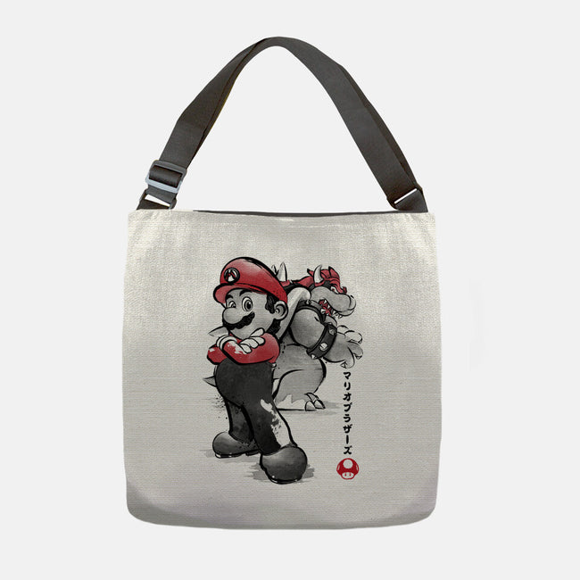 The Plumber Vs King Koopa-None-Adjustable Tote-Bag-DrMonekers