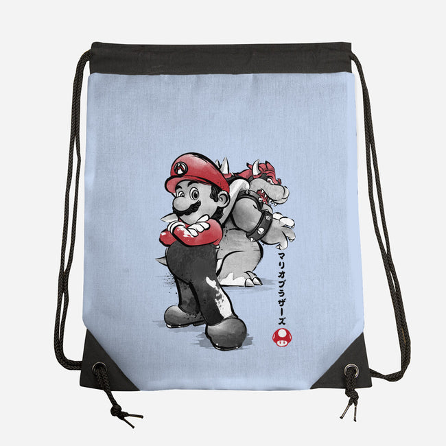The Plumber Vs King Koopa-None-Drawstring-Bag-DrMonekers
